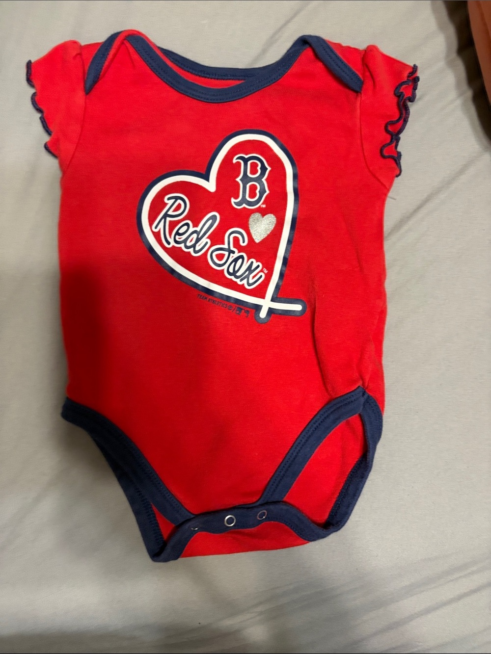 MLB Boston Red Sox Red Baby Bodysuit with Navy Trim